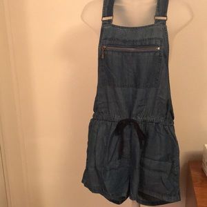 Denim short overalls